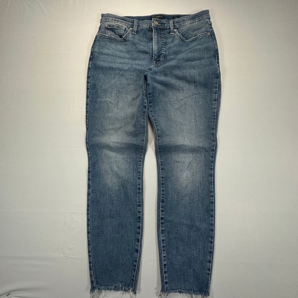 Lucky Brand Bridgette High Rise Skinny Ankle Jeans Blue Raw Hem 7WP11046 10/30
